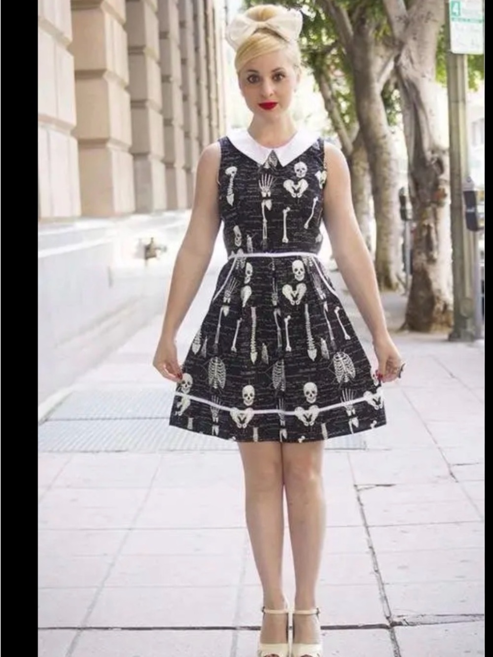 Vintage FOLTER Skeleton Bones Glow-in-the-Dark DressModCloth Medium Spooky